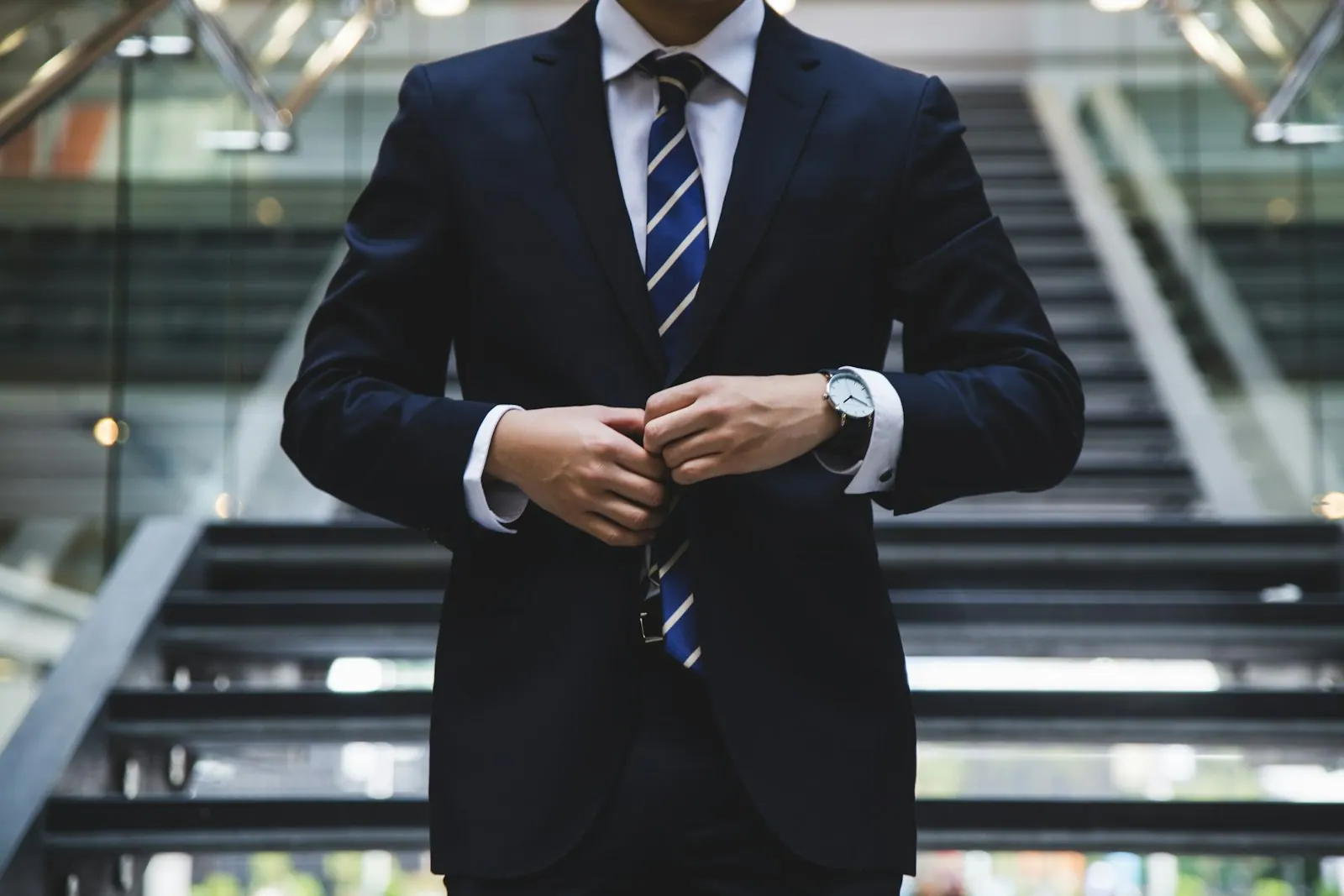 Businessman in a suit ready for executive travel